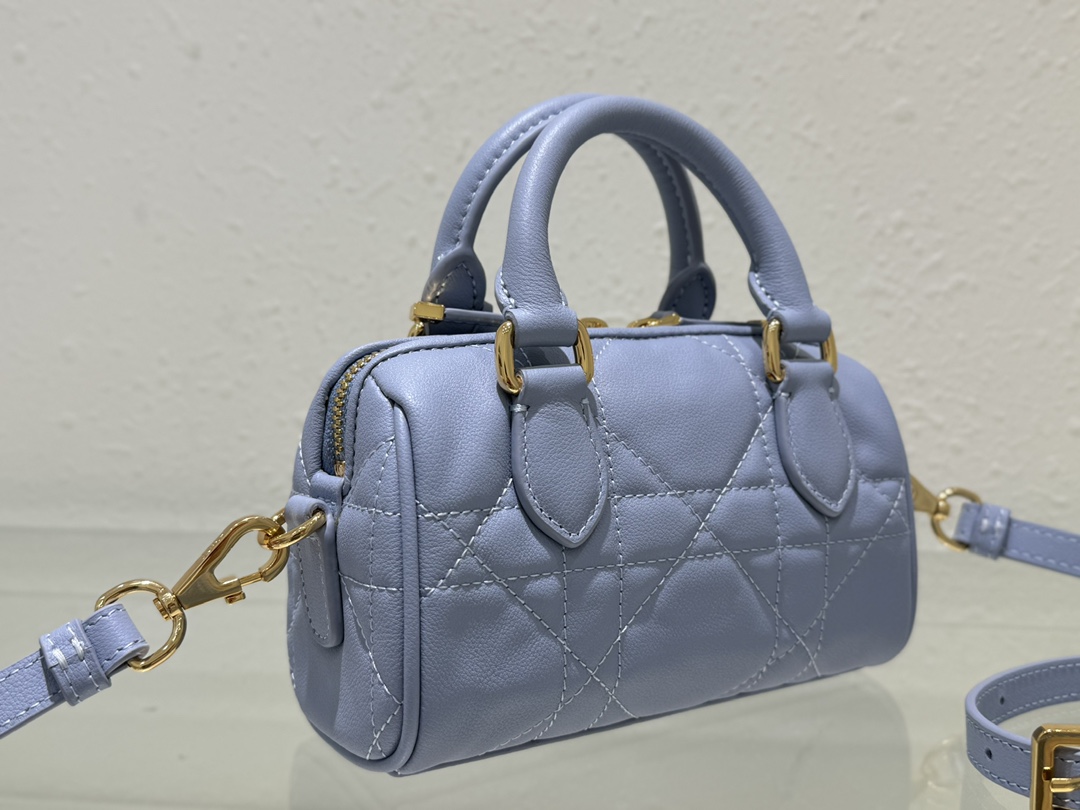 Dior Groove 17 Mini Bag Pale Blue Macrocannage Calfskin